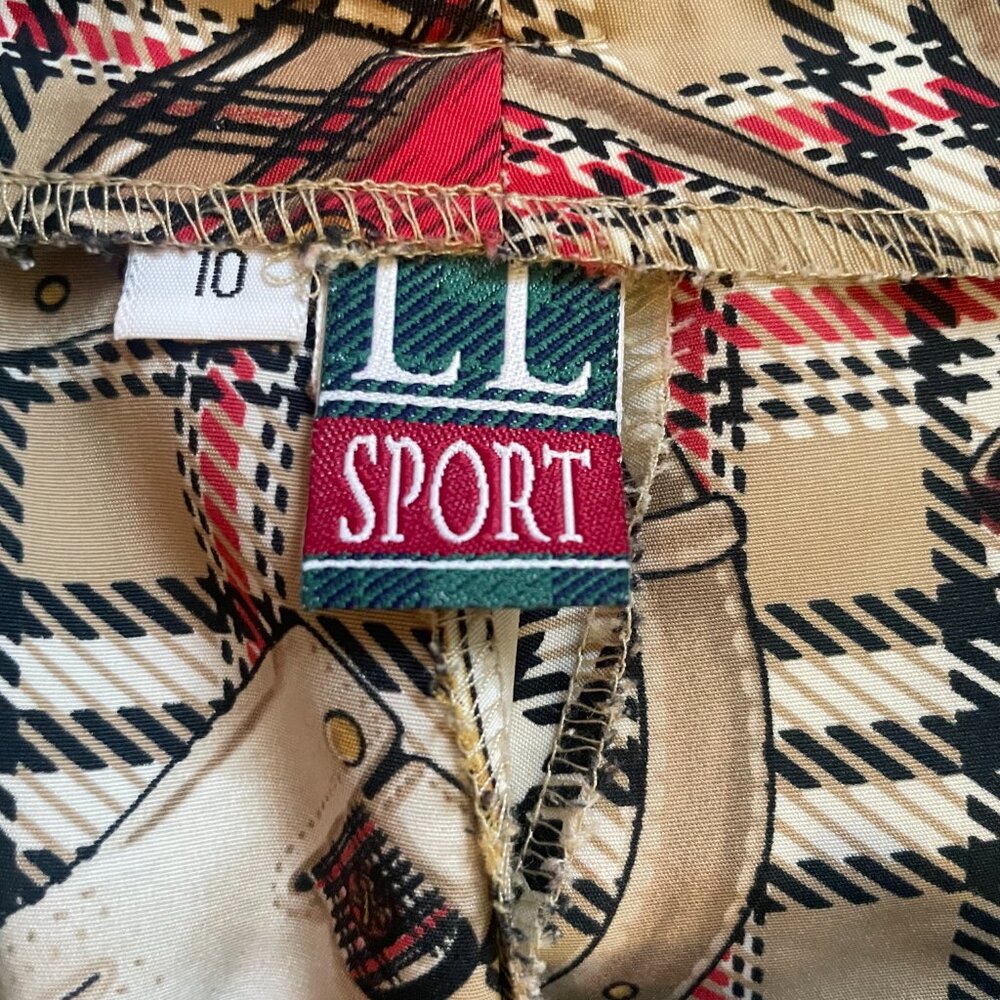 Vintage LL Sport high-waisted shorts with golf print and houndstooth plaid - Picture 4 of 7